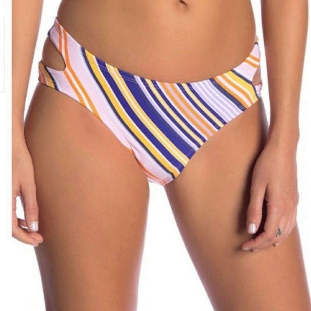 The Bikini Lab Striped Bottom cutout sides